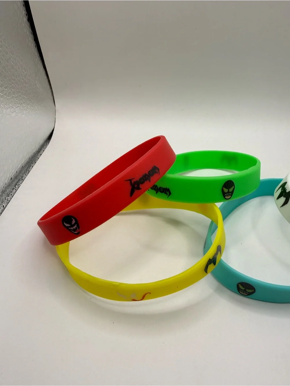 Silicone Colorful Marvel Bracelets Lot of (5) Batman & Venom Yellow Red & more